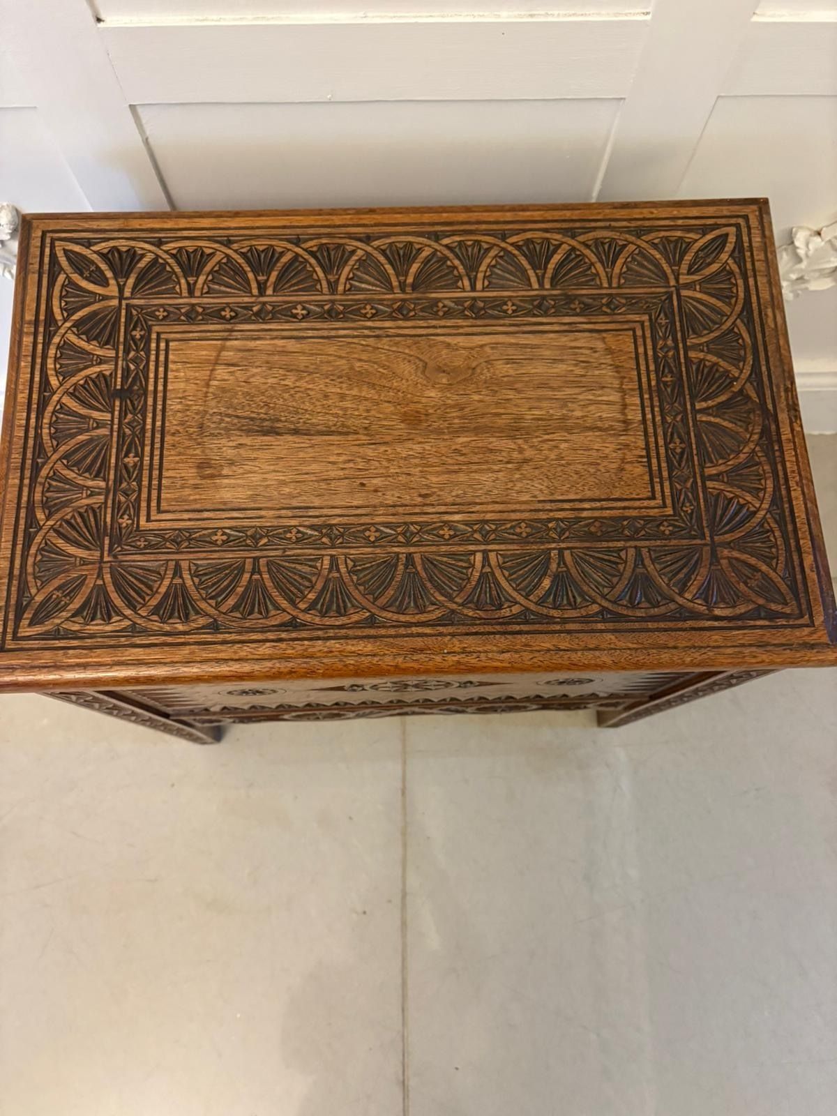 Antique Quality Hand Carved Oak Marriage /Dowry Chest photo 995.0