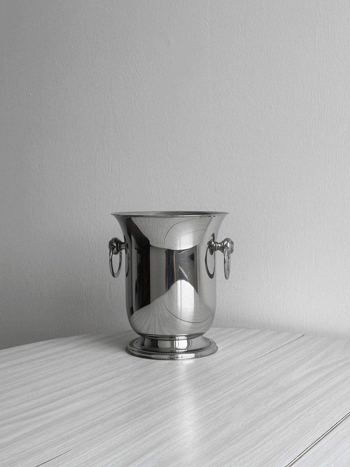 Antique Silver Plated Champagne Bucket, Guy Degrenne, Letang Remy Style, Chic Table Decoration, Elegant Accessory, Metal Tableware