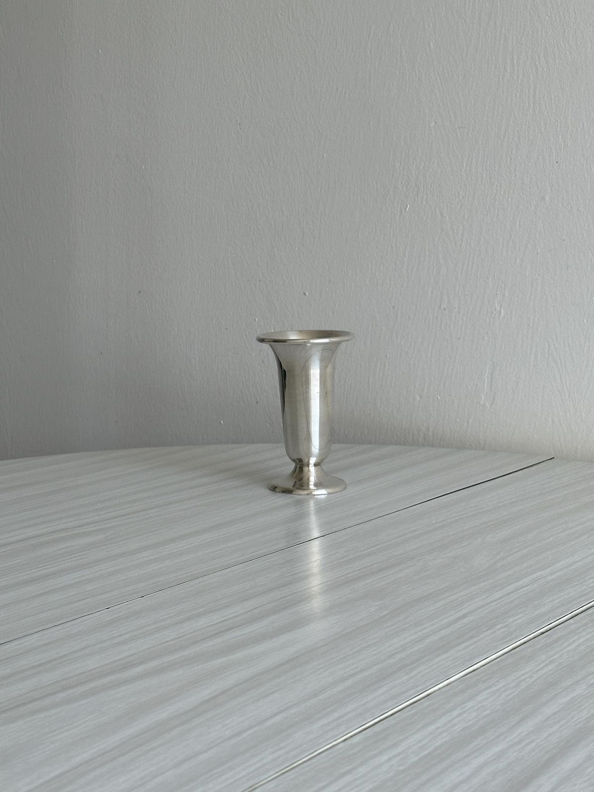 Antique Vase In Shiny Silver Metal, Timeless Elegant Object, Office Or Table Decoration, Small Refined Vase, Chic Decorative Metal Gift