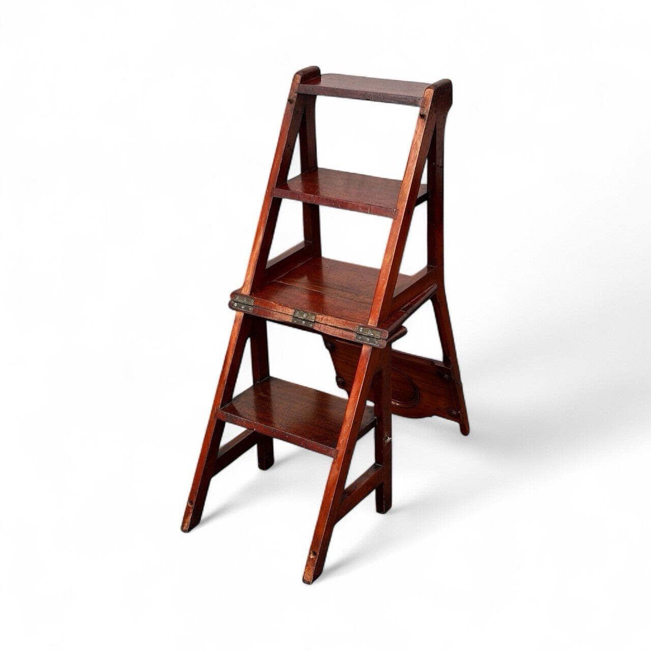 Antique Metamorphic Mahogany Chair That Folds Over Into Library Steps photo for sale
