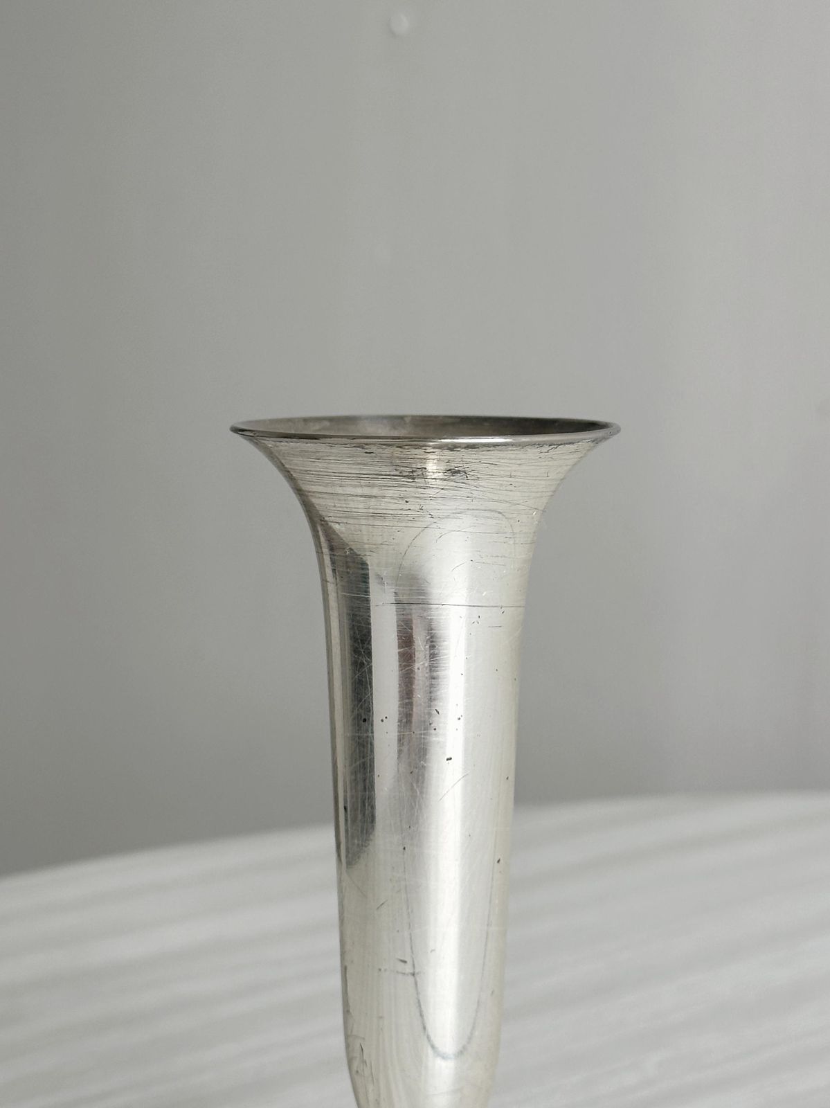 Silver Plated Soliflore Vase, Small Shiny Antique Vase, Refined Table Decoration, Chic Object For A Single Flower Or Dried Stem photo furniture