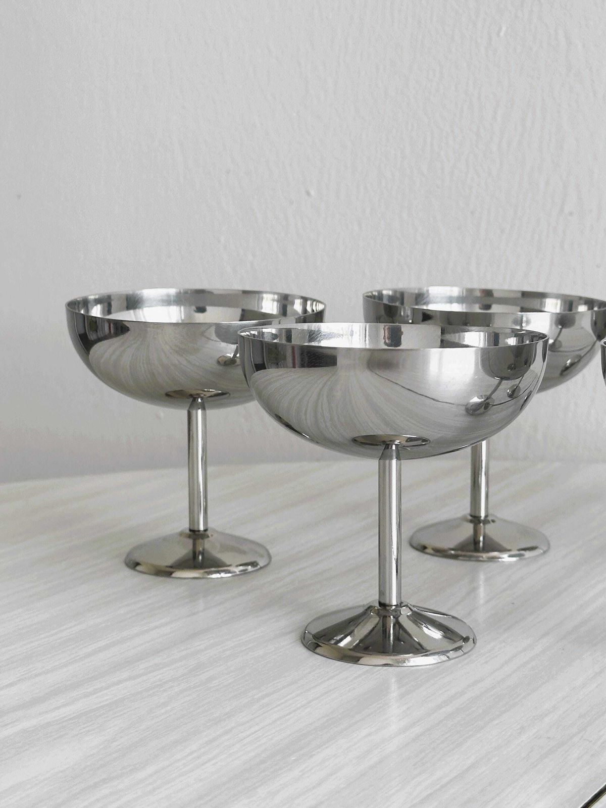 6 bols hauts en métal de style Letang Remy, art de la table vintage, service à dessert photo furniture