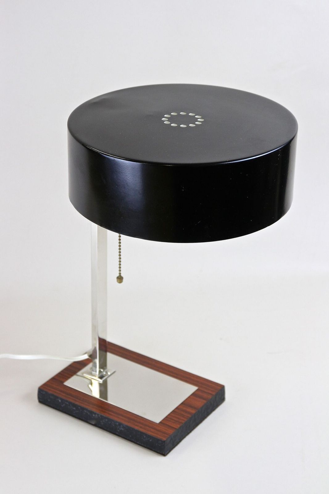 20th Century Chromed Lamp With Black Metal Lamp Shade, At Circa 1950 photo furniture