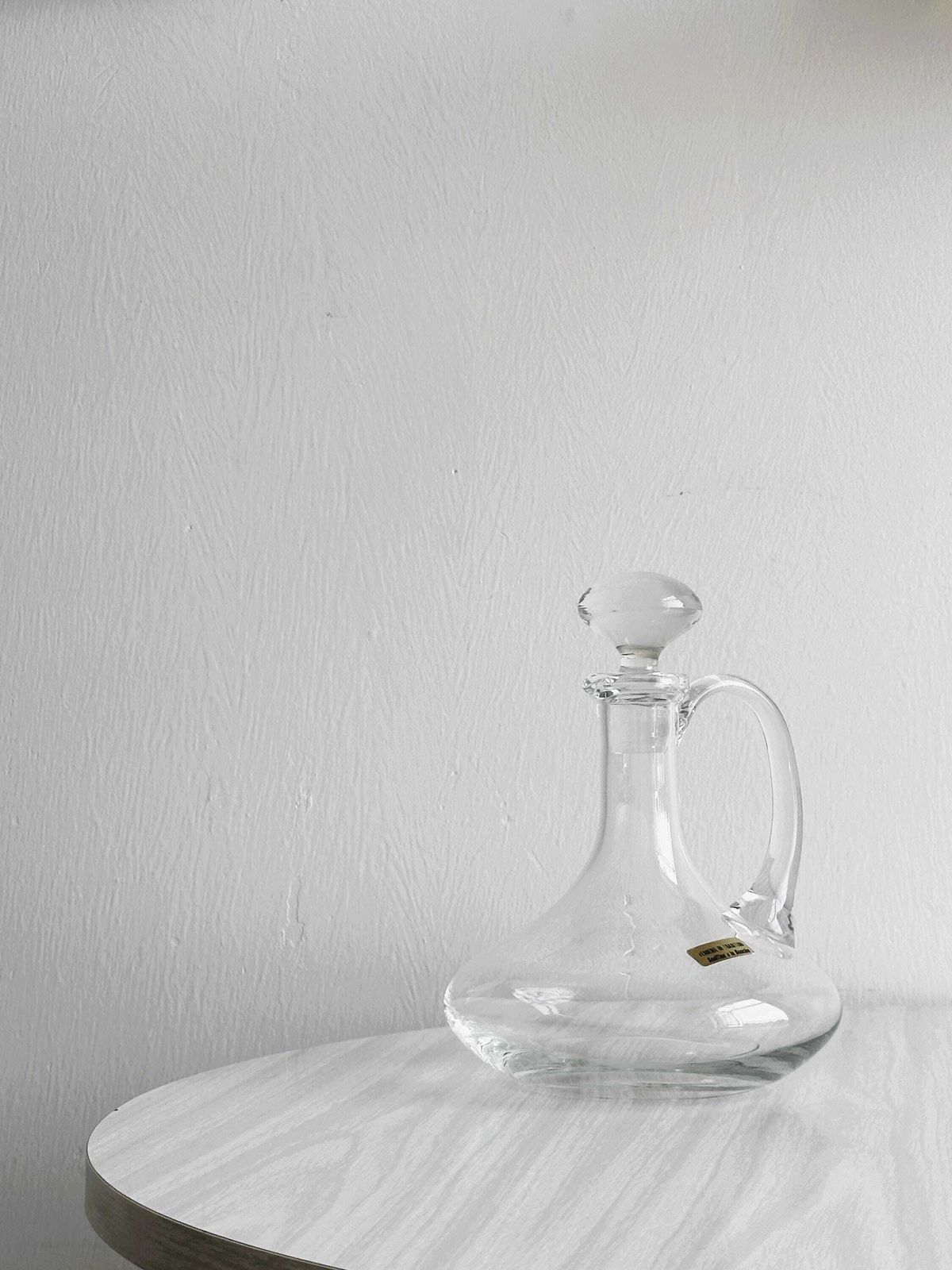 Mouth Blown Glass Carafe, Elegant Design, Unique Craft Piece, Refined Table Decoration, Decanter, Wine Carafe photo 64.0