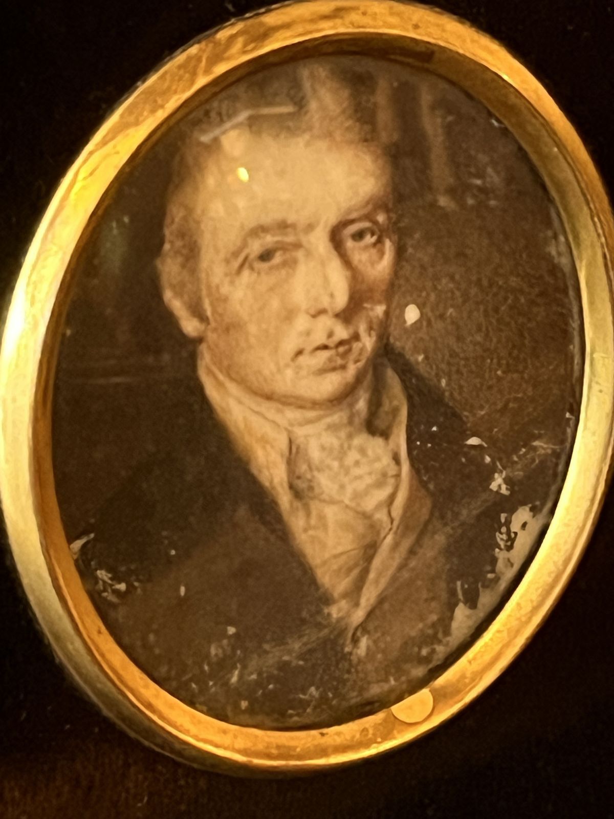 265.0 Georgian Framed Miniature Oil  Painting Of A Gentleman Dated 1804 photo