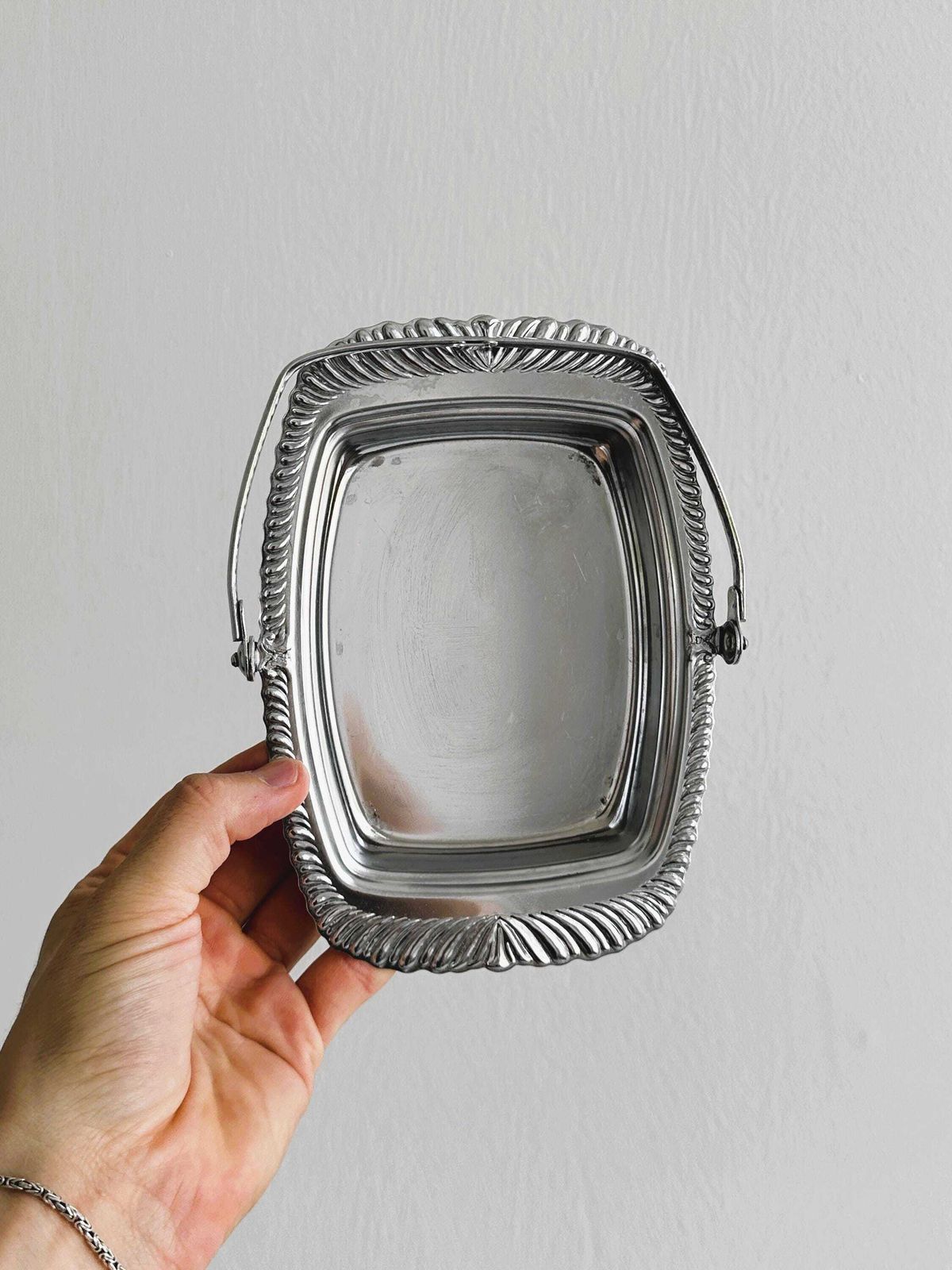 Antique Butter Or Jam Dish In Silver Plated Metal And Chiseled Glass, Refined Breakfast Service, Elegant Vintage Tableware photo buy