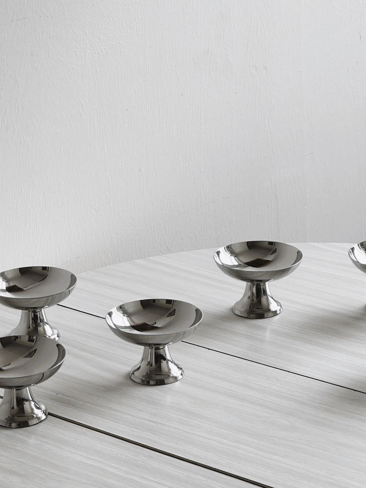 6 Stainless Steel Footed Bowls, French Made, Metal Tableware, Stainless Steel Bowl, Dessert Set, Vintage Gift, Letang Remy Style photo Home Decor