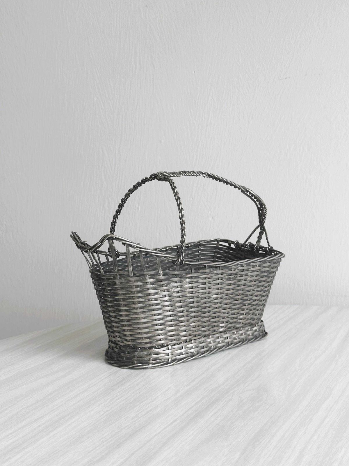 Woven Metal Wine Basket, Elegant Bottle Holder, Table Accessory, Retro Decoration, Table Art, Gift For Wine Lover photo furniture