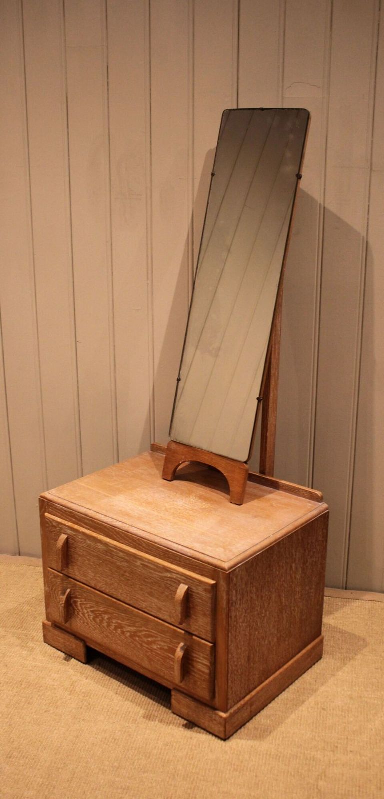 Small Limed Oak Mirrored Cabinet photo Furniture