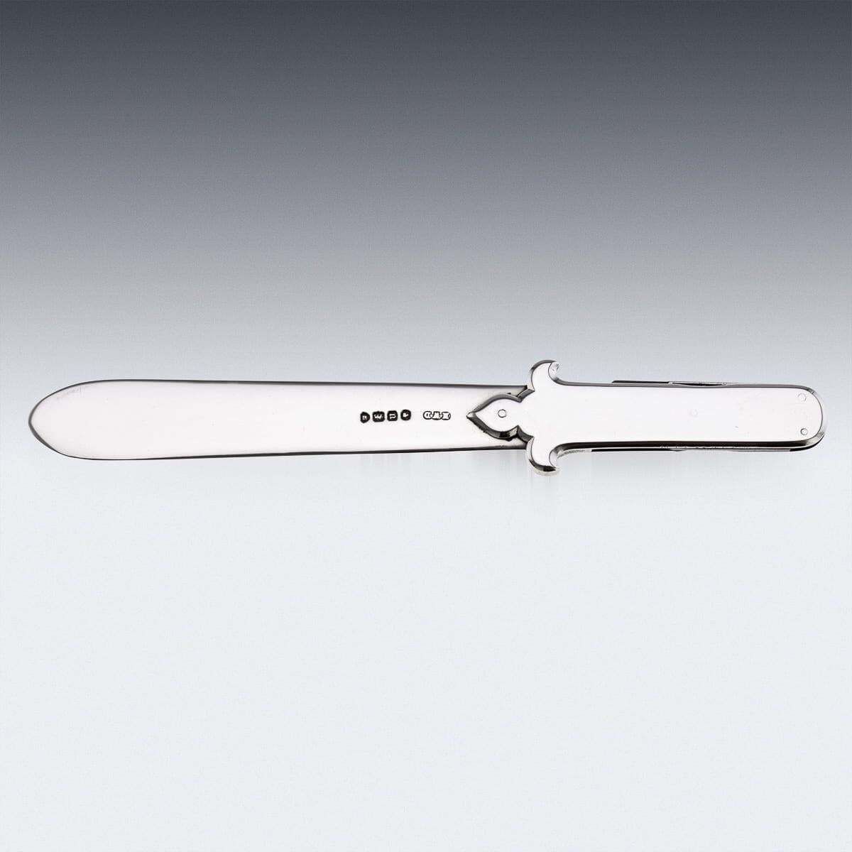 Antique 19th Century English Solid Silver Paperknife & Penknife Bookmark C.1868 photo Home Decor