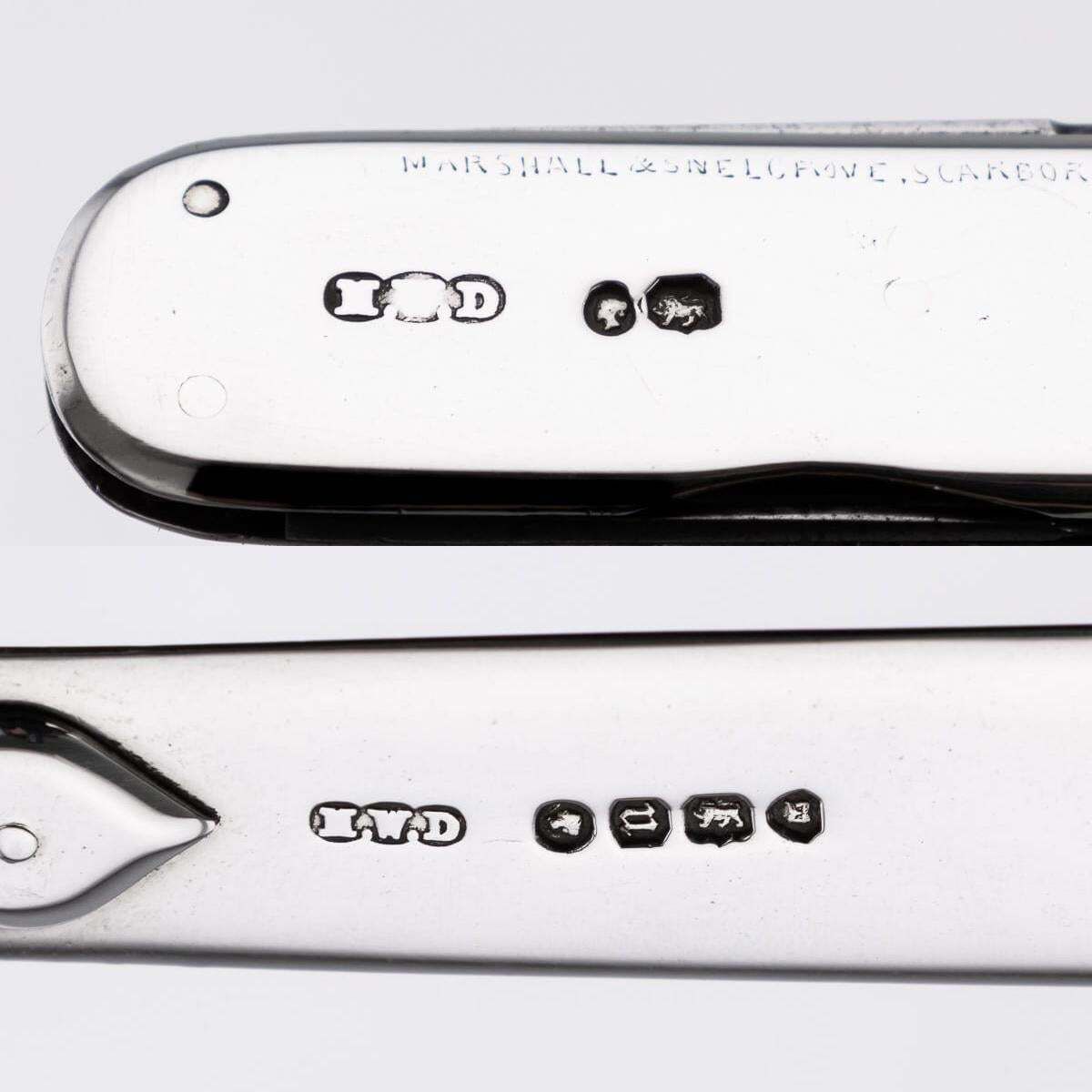 photo furniture Antique 19th Century English Solid Silver Paperknife & Penknife Bookmark C.1868