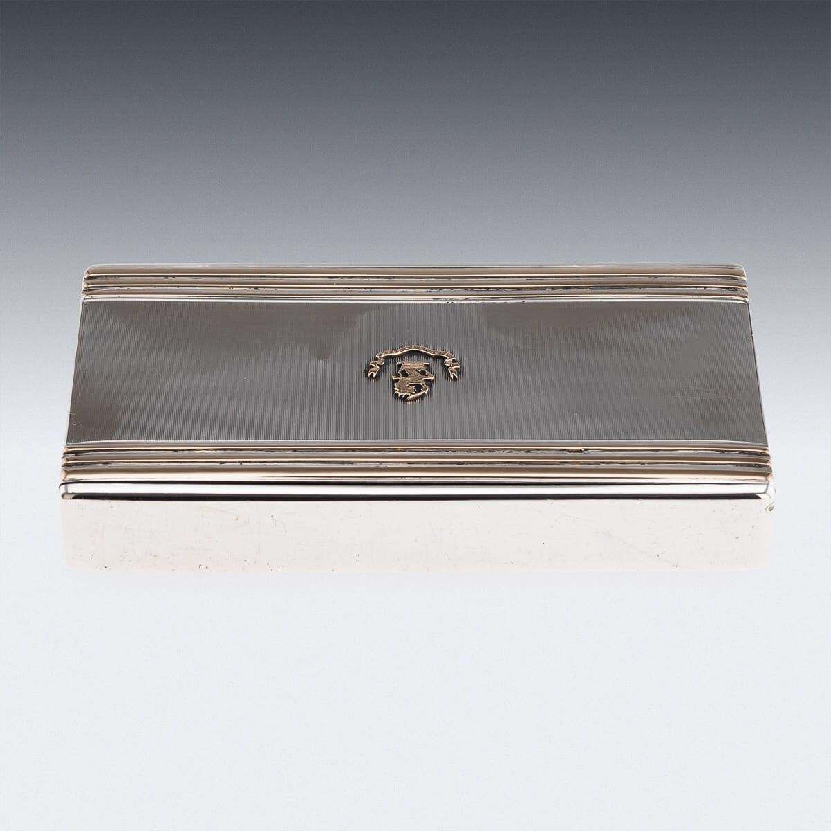 20thc English Solid Silver & 9k Gold Cigar Case By Cartier Of New Bond St C.1929 photo vinterior