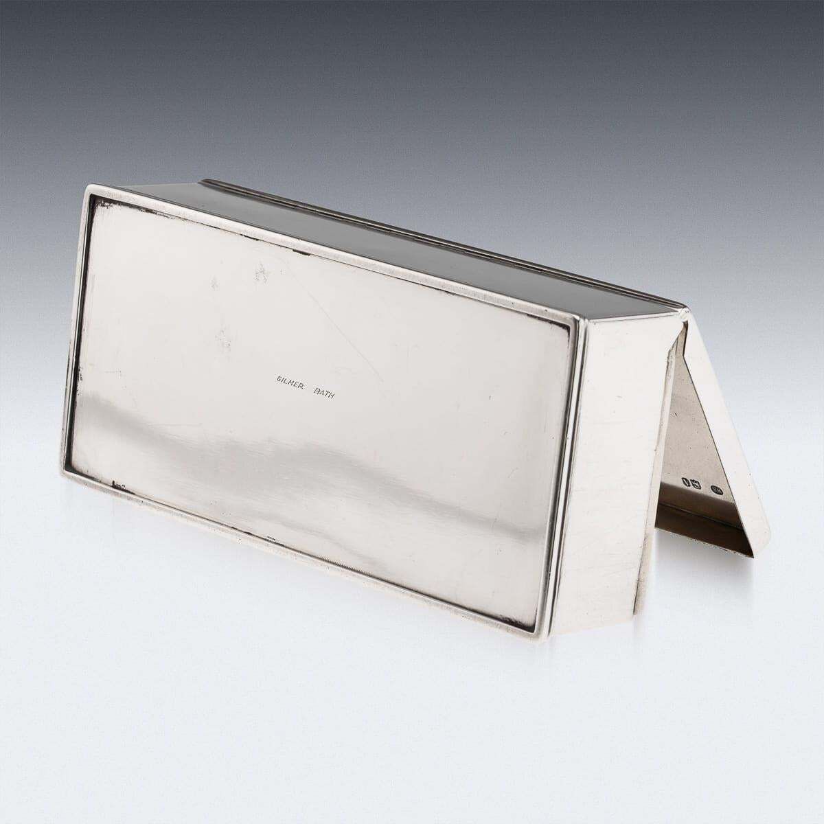 Antique 19th Century English Solid Silver Cigar Box, London C.1876 photo vintage