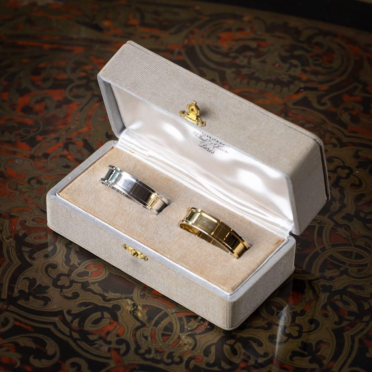 Mid 20th Century French Hermes Solid Silver Gilt Napkin Ring Set C.1960 photo furniture