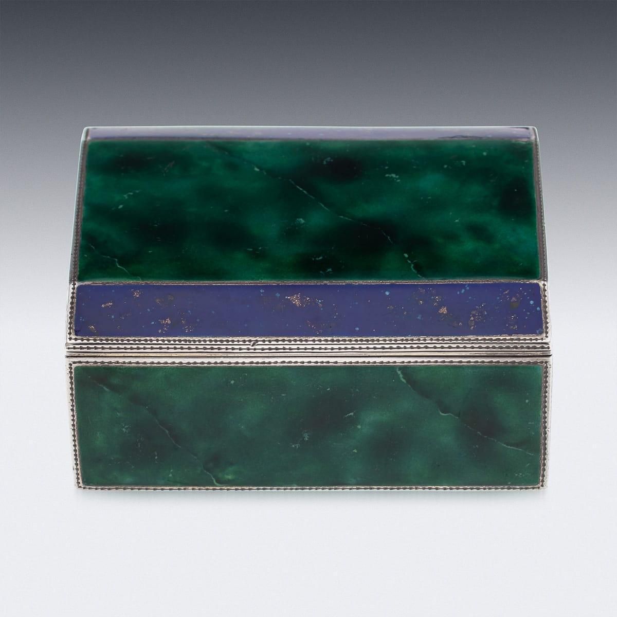 Antique 20th Century German Solid Silver & Enamel Cigarette Box C.1900 photo for sale