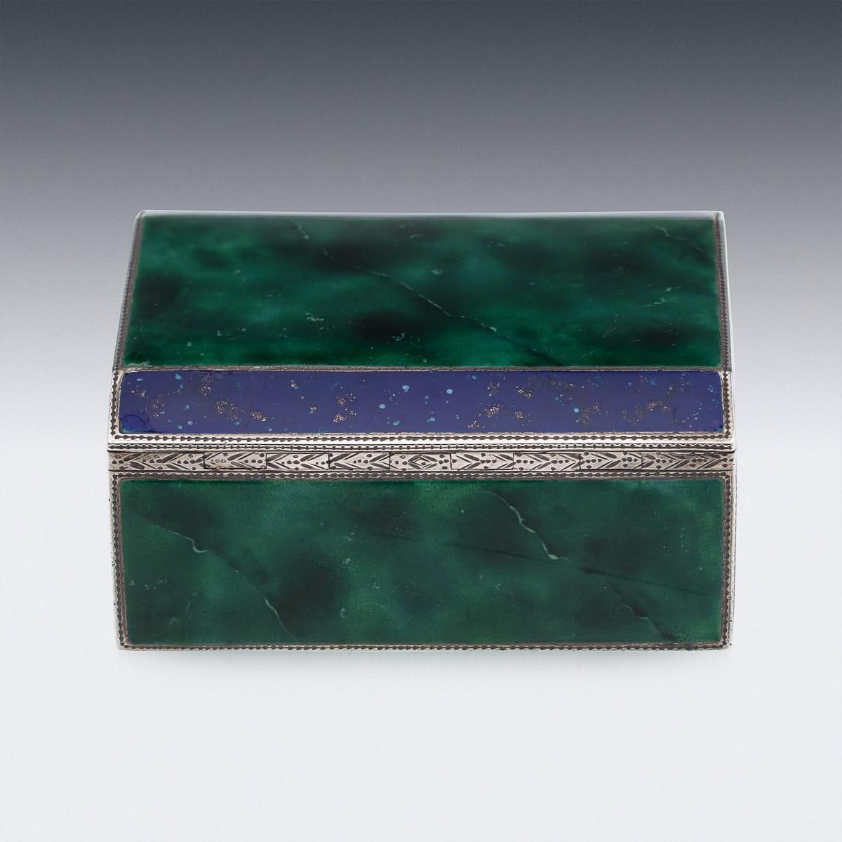 Antique 20th Century German Solid Silver & Enamel Cigarette Box C.1900 photo 2047.0