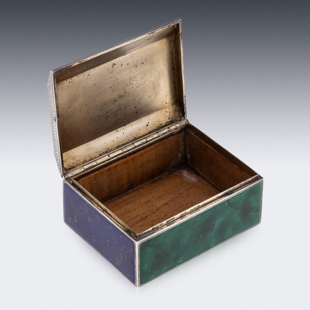 photo furniture Antique 20th Century German Solid Silver & Enamel Cigarette Box C.1900