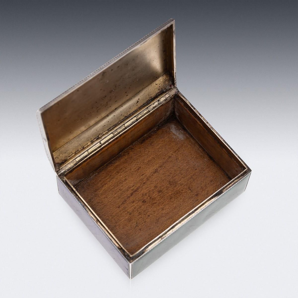 photo for sale Antique 20th Century German Solid Silver & Enamel Cigarette Box C.1900