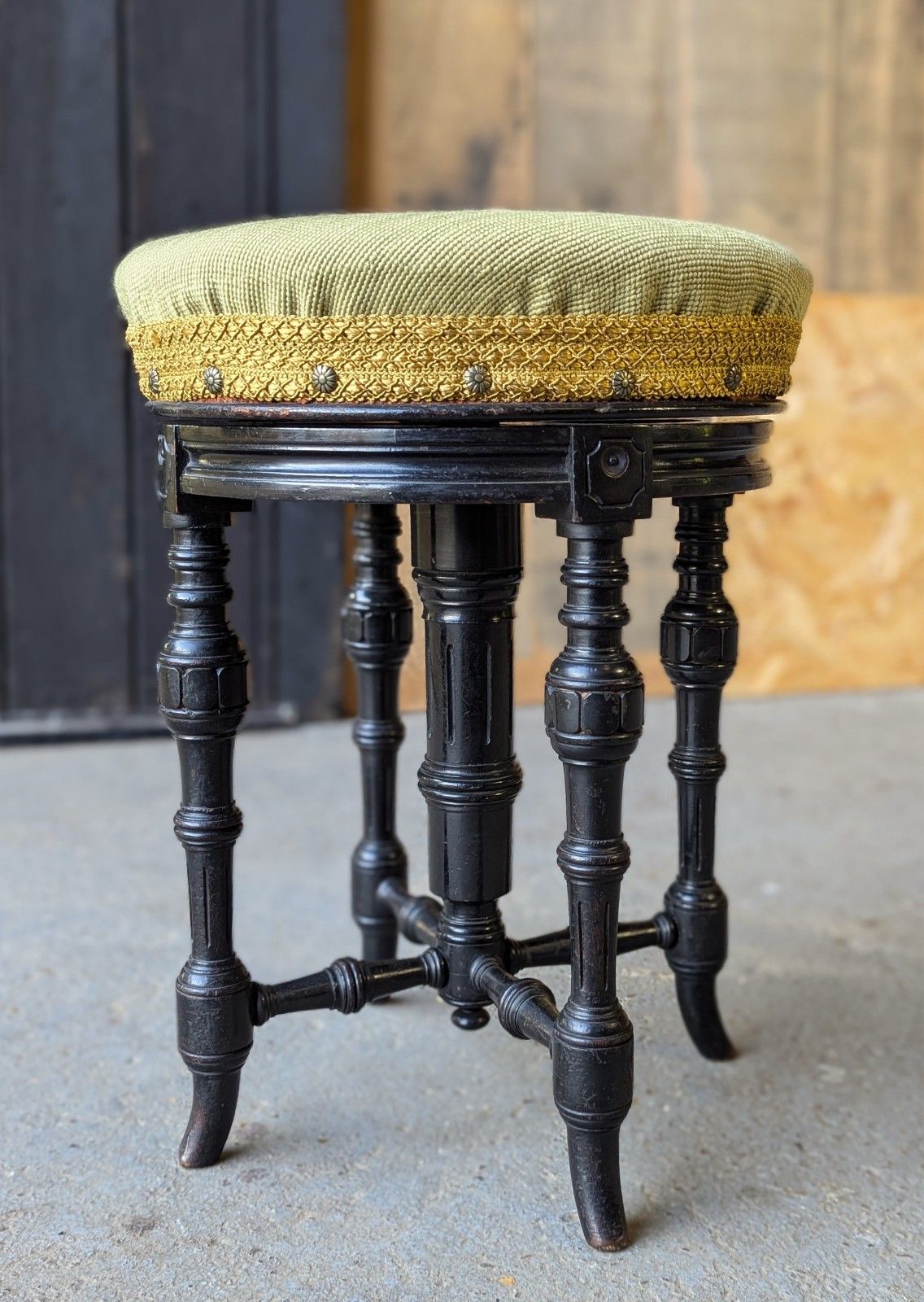 photo for sale Antique Revolving Piano Stool Aesthetic Period Charles Wadman