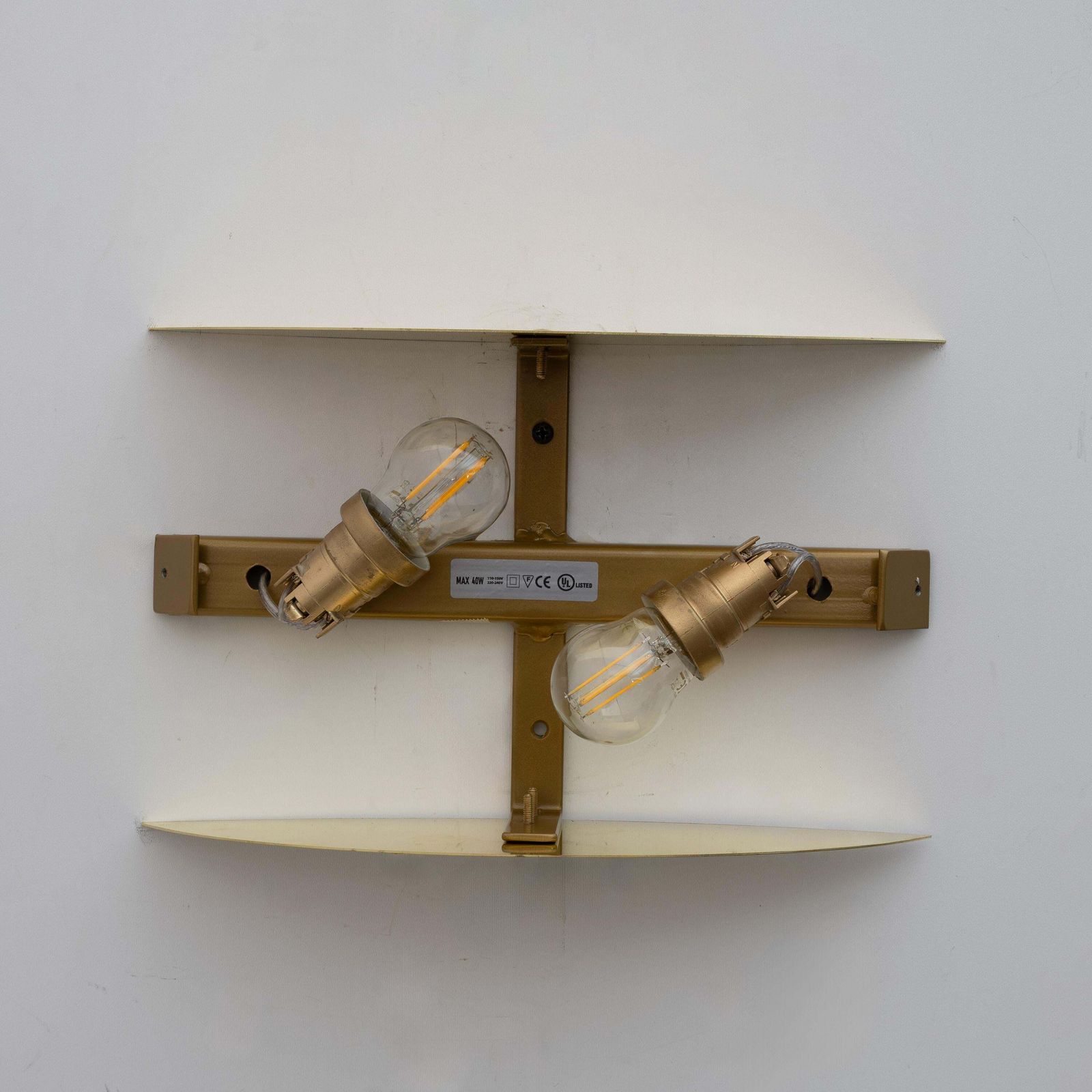 photo for sale Pair Of Modern Italian Murano Glass And Brass Glacier Wall Sconces