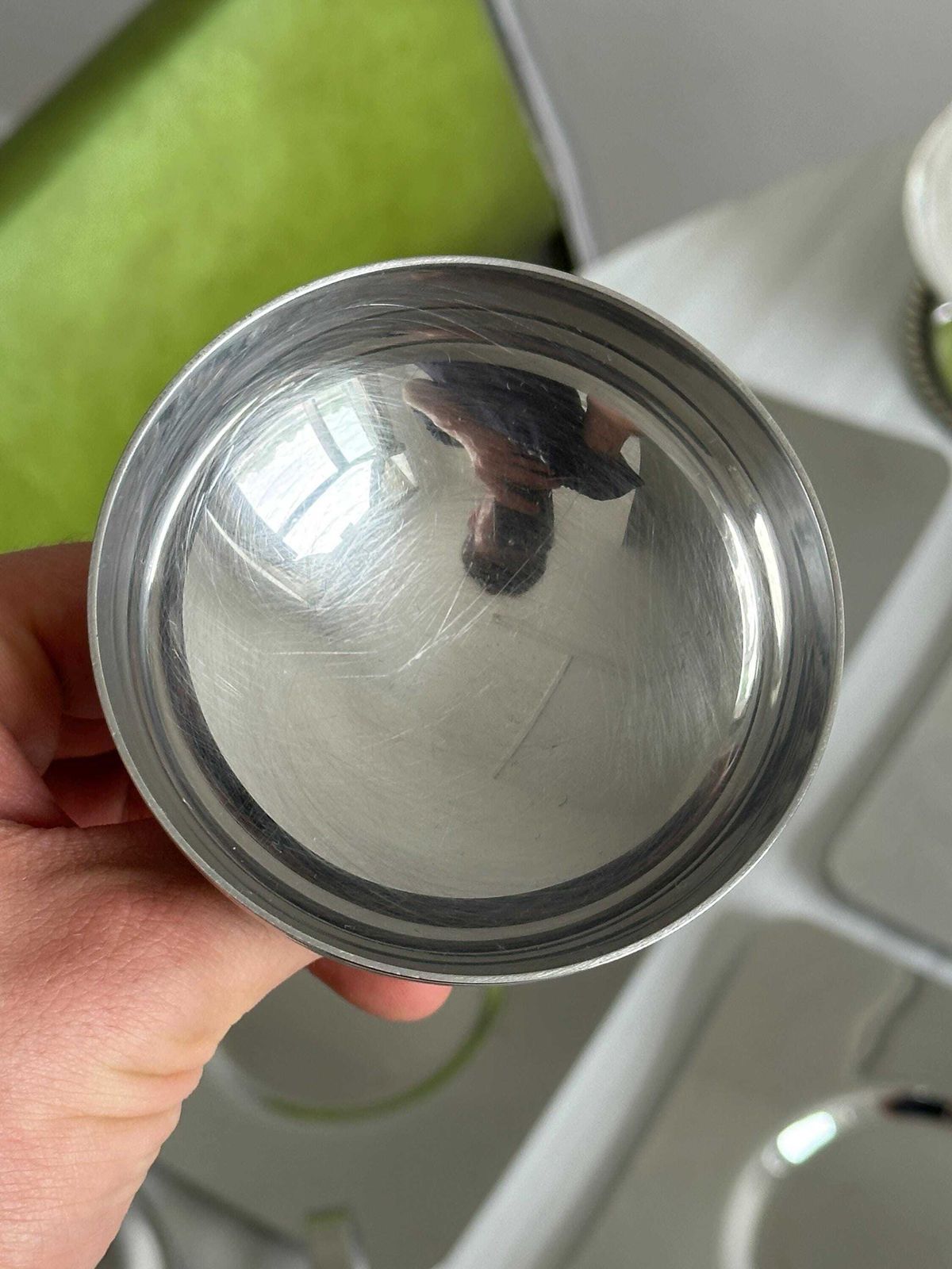 photo for sale 6 Letang Remy Silver Plated Metal Footed Bowls, Made In France, Metal Tableware, Stainless Steel Bowls, Dessert Set, Gift