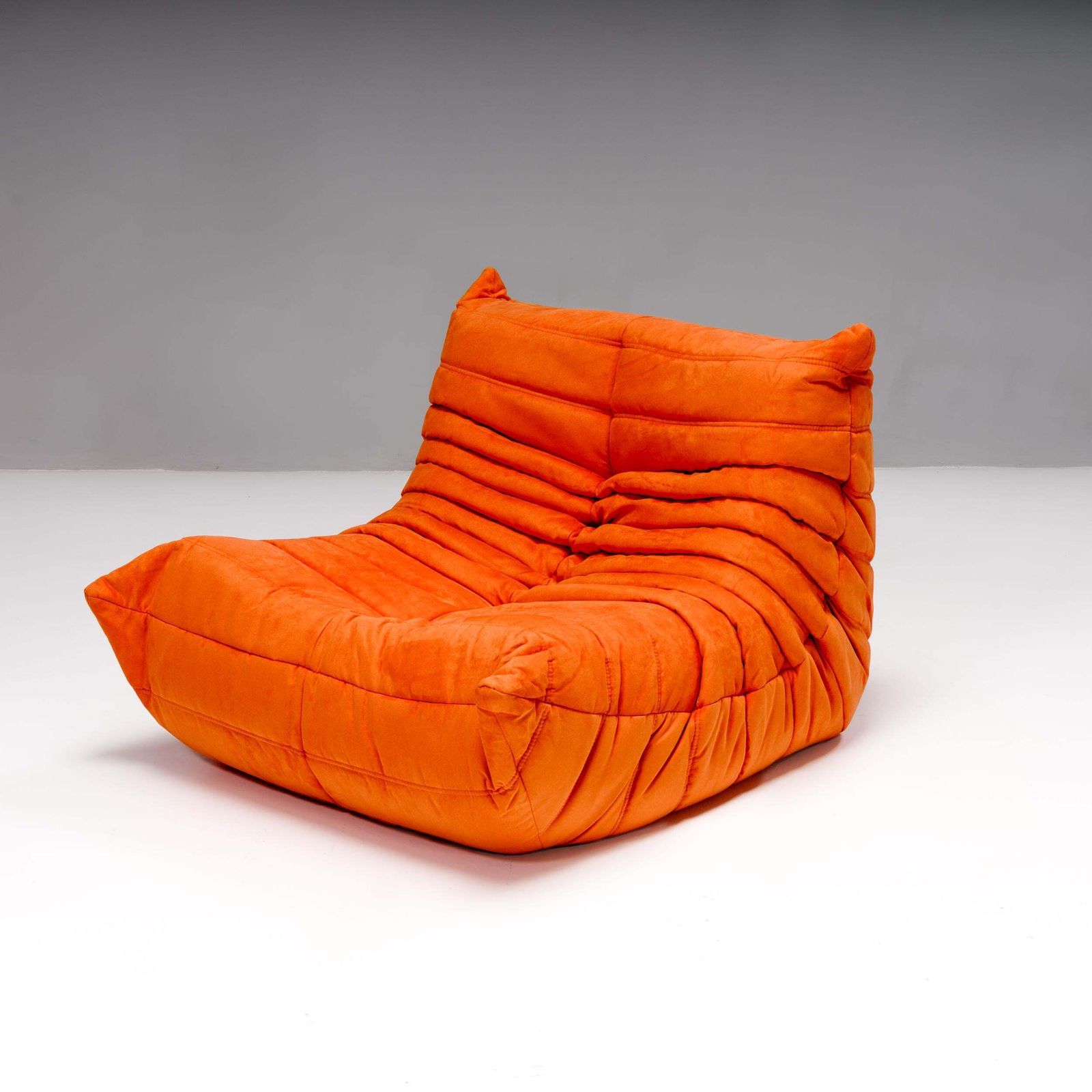 Ligne Roset By Michel Ducaroy Togo Orange Armchair And Footstool, Set Of Two photo 2742.75