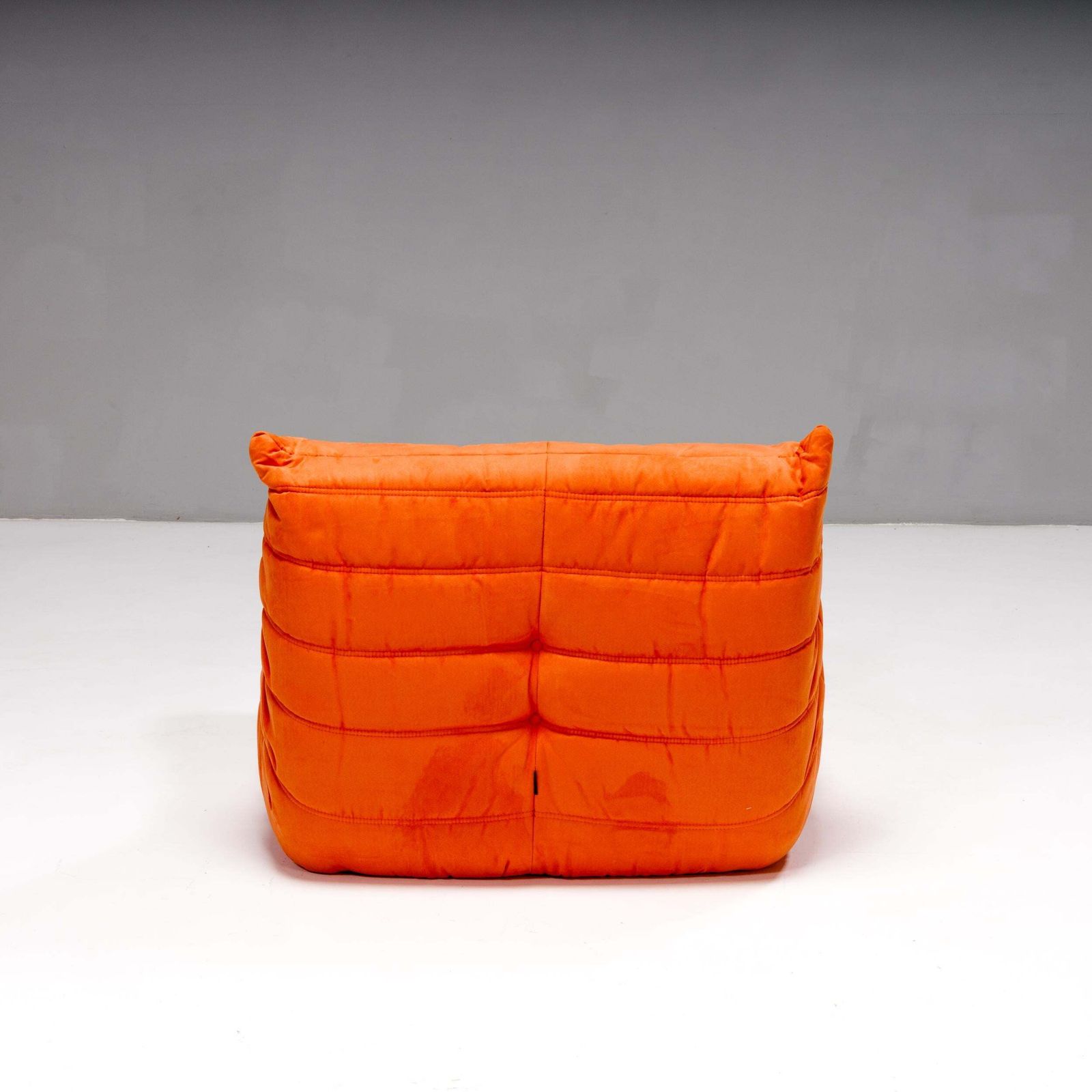 Ligne Roset By Michel Ducaroy Togo Orange Armchair And Footstool, Set Of Two photo vintage