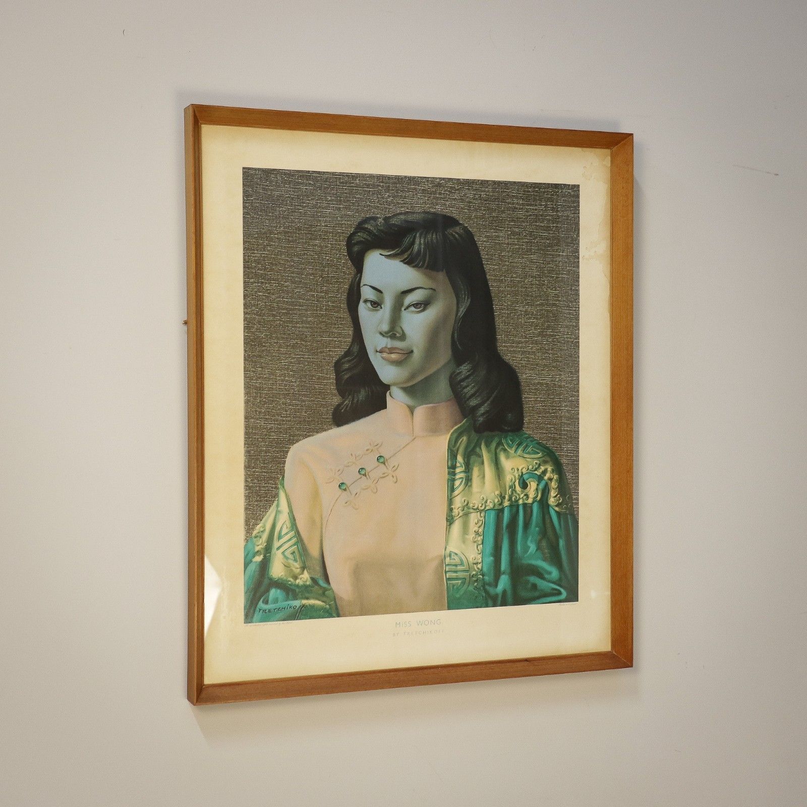 Miss Wong In Teak Frame 1970s Print By Tretchikoff photo Art