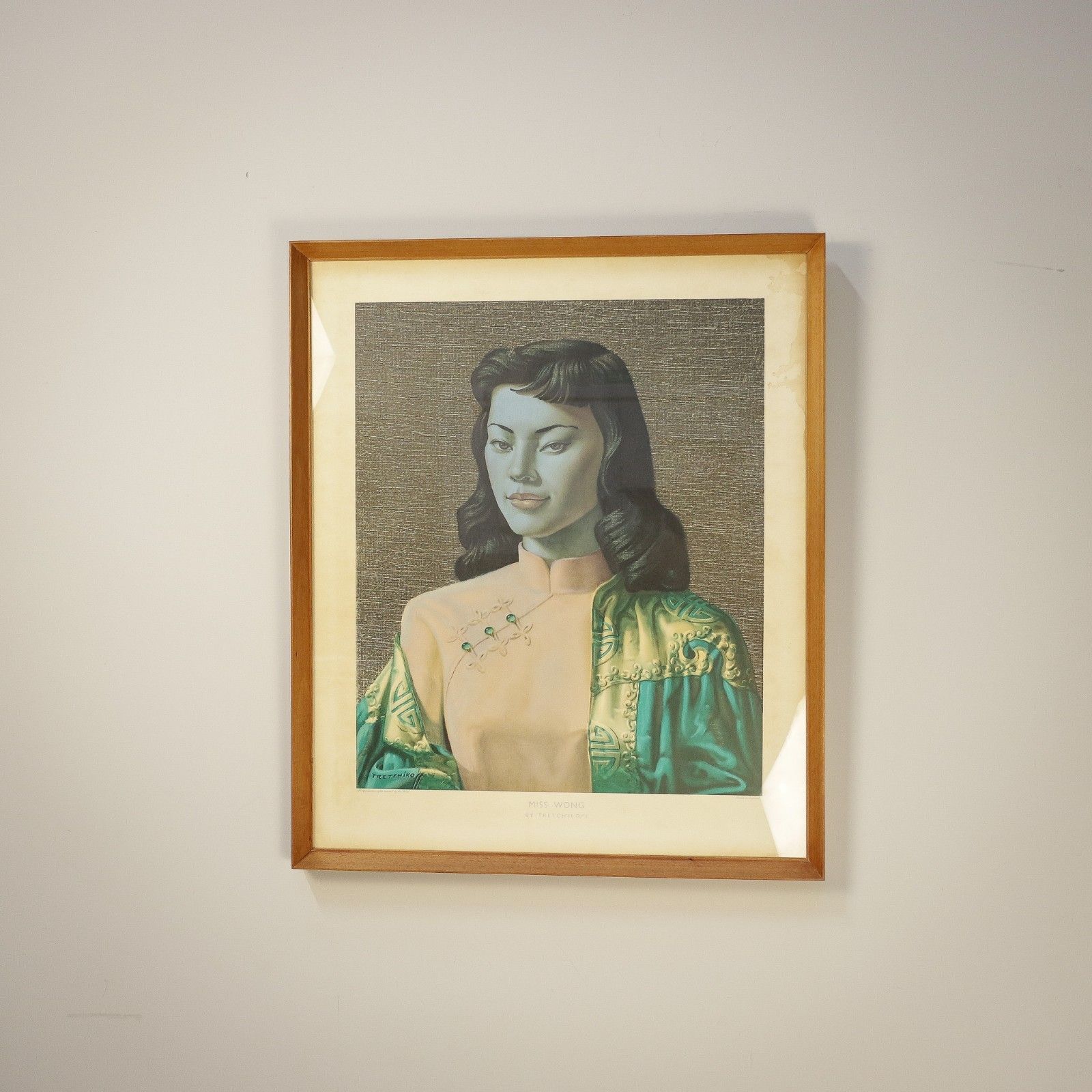 Miss Wong In Teak Frame 1970s Print By Tretchikoff photo vinterior