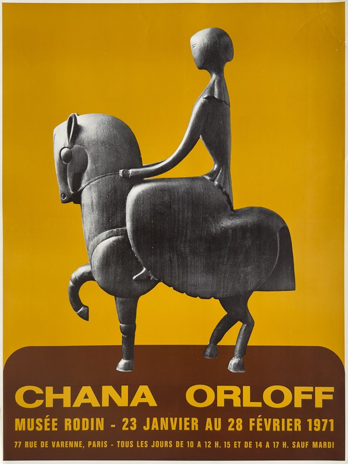 Chana Orloff Scarce Vintage Poster Exhibition Paris 1971 Musée Rodin Poster