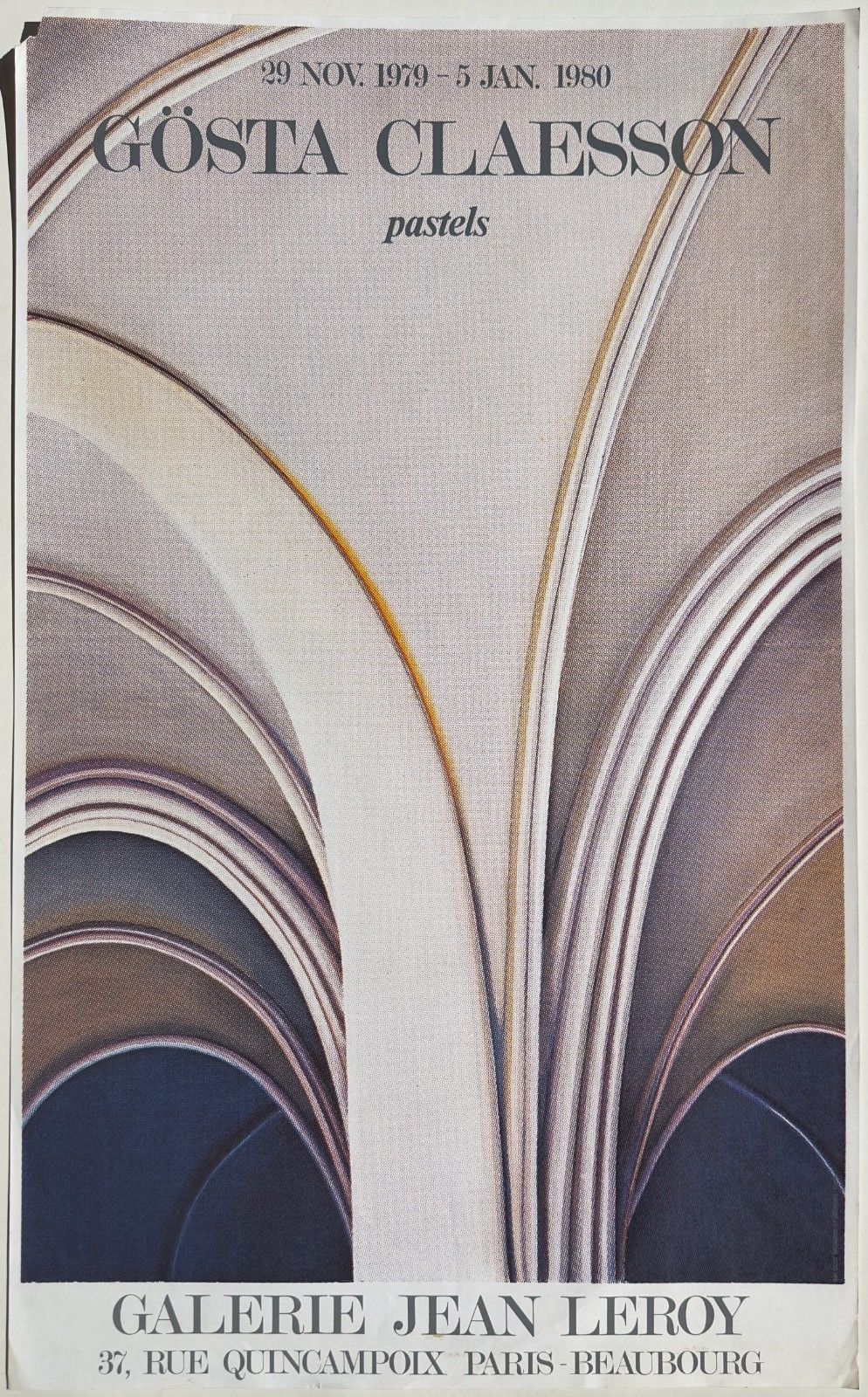 Gosta Claesson Poster Poster Exhibition Pastels Galerie Leroy Paris 1980