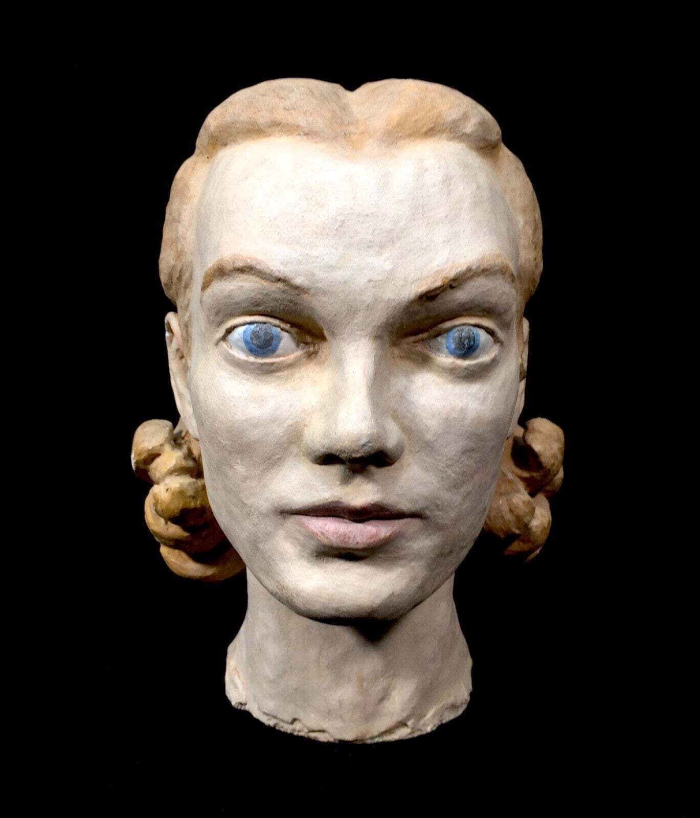 Vintage Plaster Bust Sculpture By Artist William Dench / Mannequin Antique Style photo Art