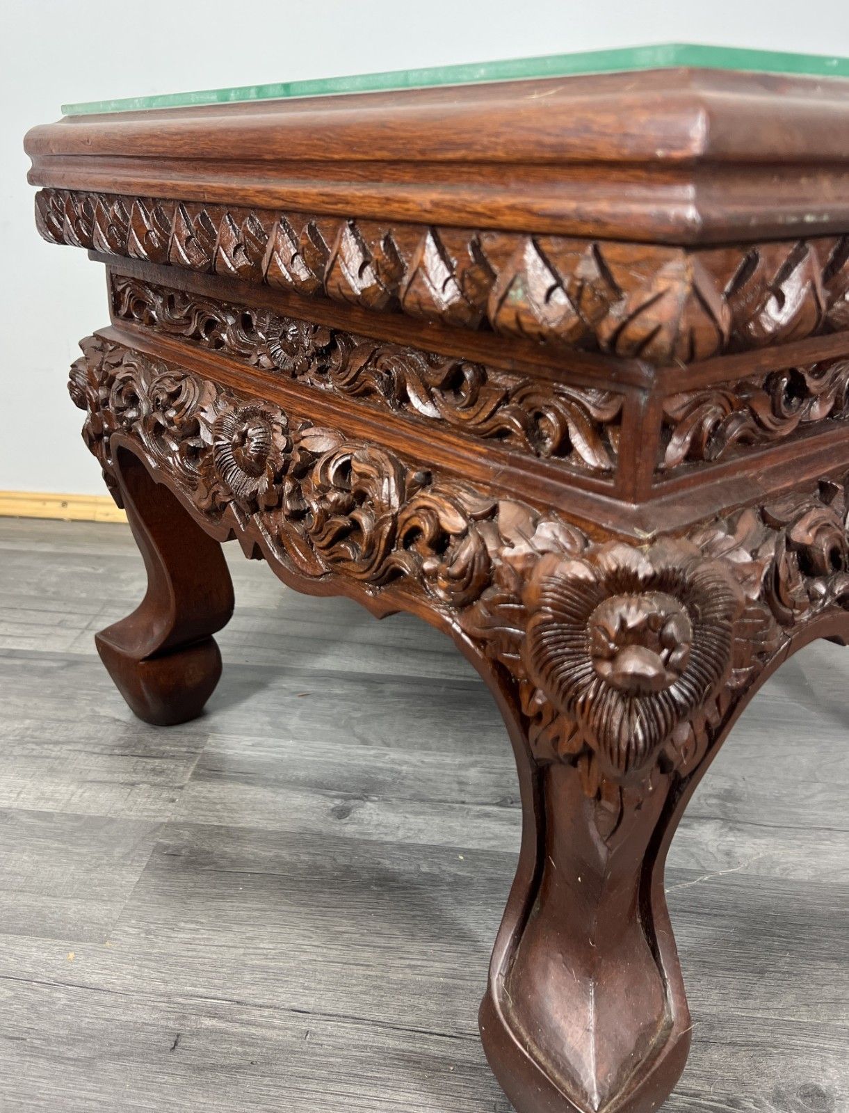 Coffee Table Plant Stand Vintage Chinese Mahogany Hand Ornate Carved  Lot 4328 photo buy