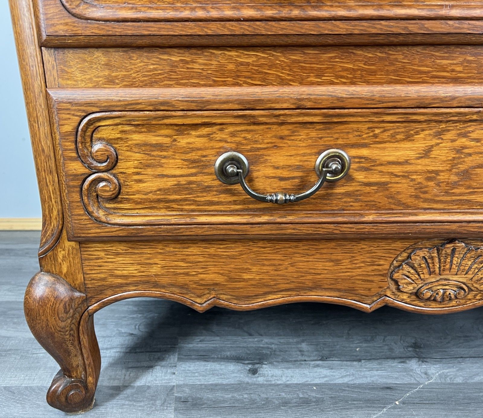 Chest Of Drawers Vintage French Oak Louis XV Style Carved Cabinet Lot 4321 photo 399.0