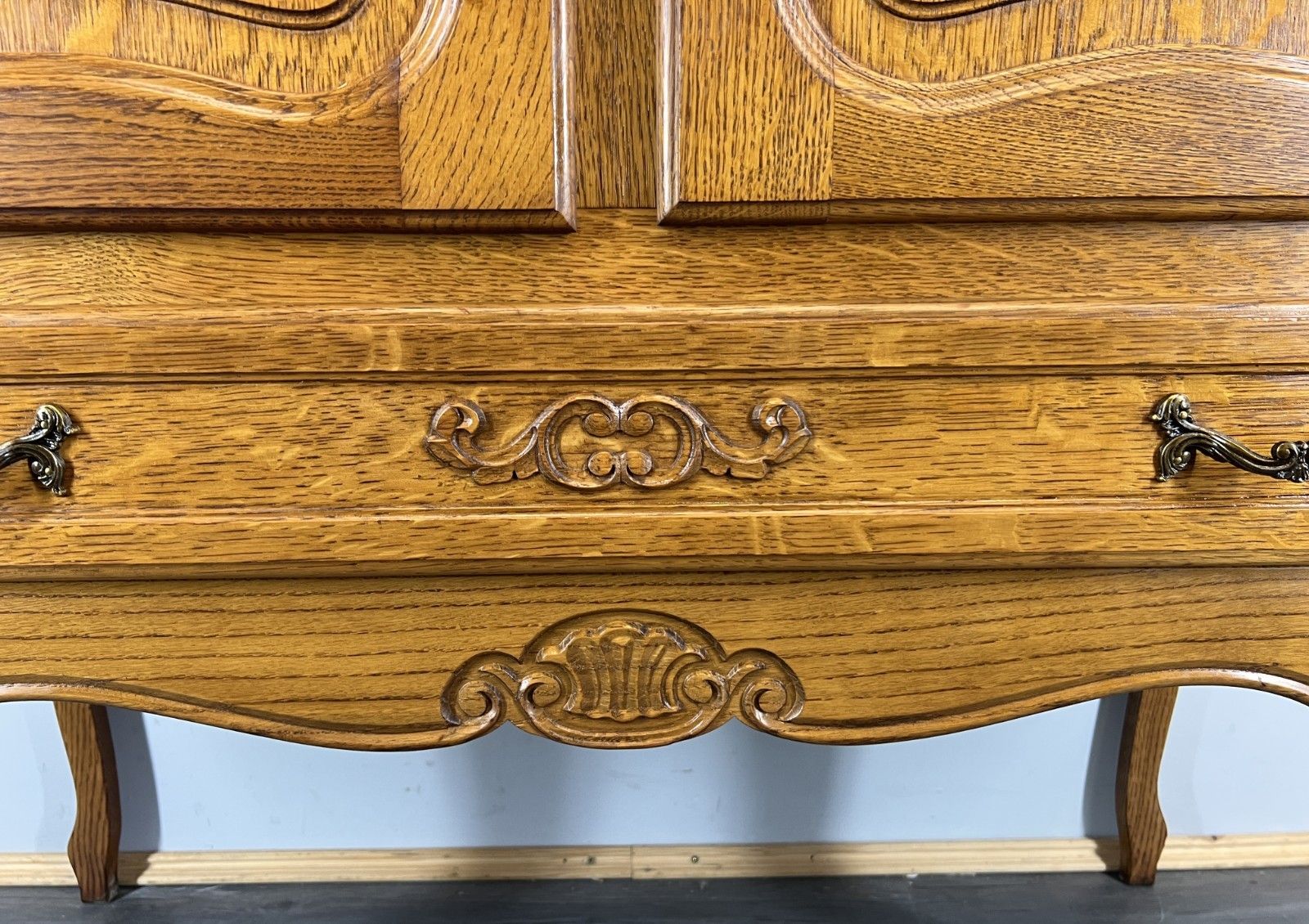 Cabinet Vintage French Louis XVI Oak Sideboard Carved Panels Cupboard Lot 4332 photo vinterior