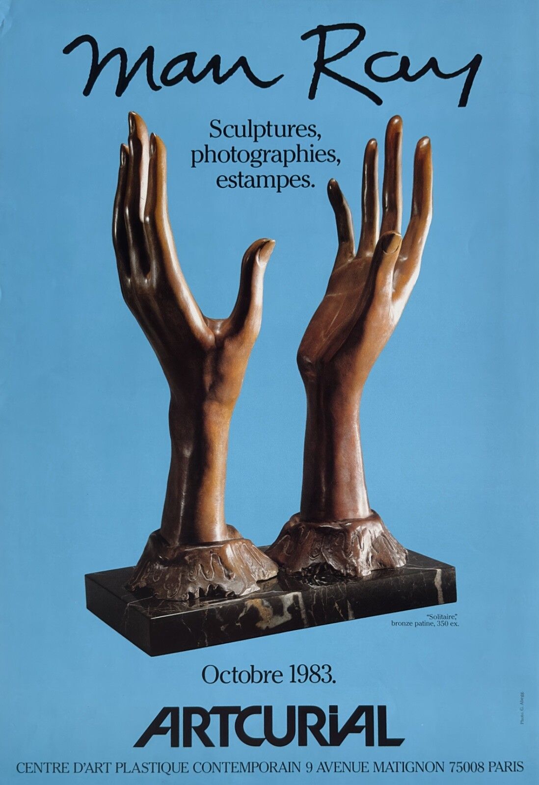 Man Ray Poster Poster Poster Solitaire Sculptures Prints Artcurial 1983 Paris