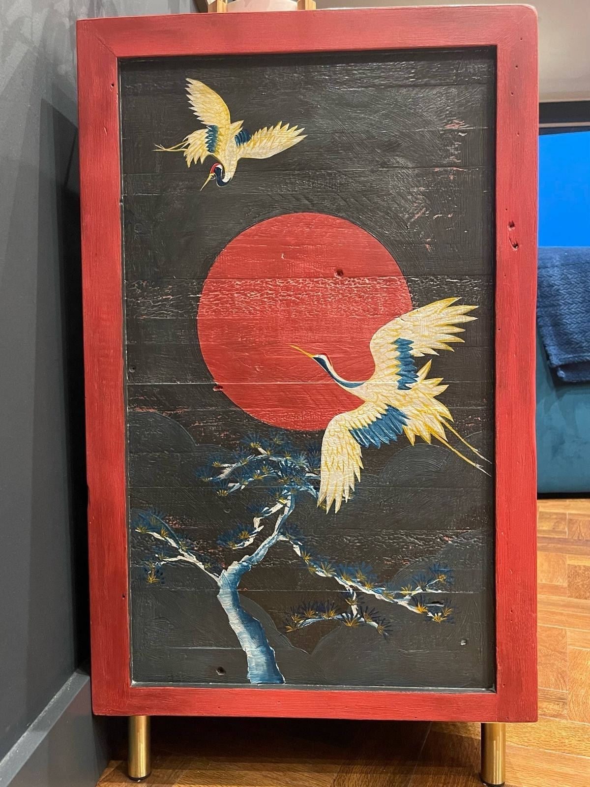 Hand Painted Recycled Wooden 2 Drawer Filing Cabinet photo furniture