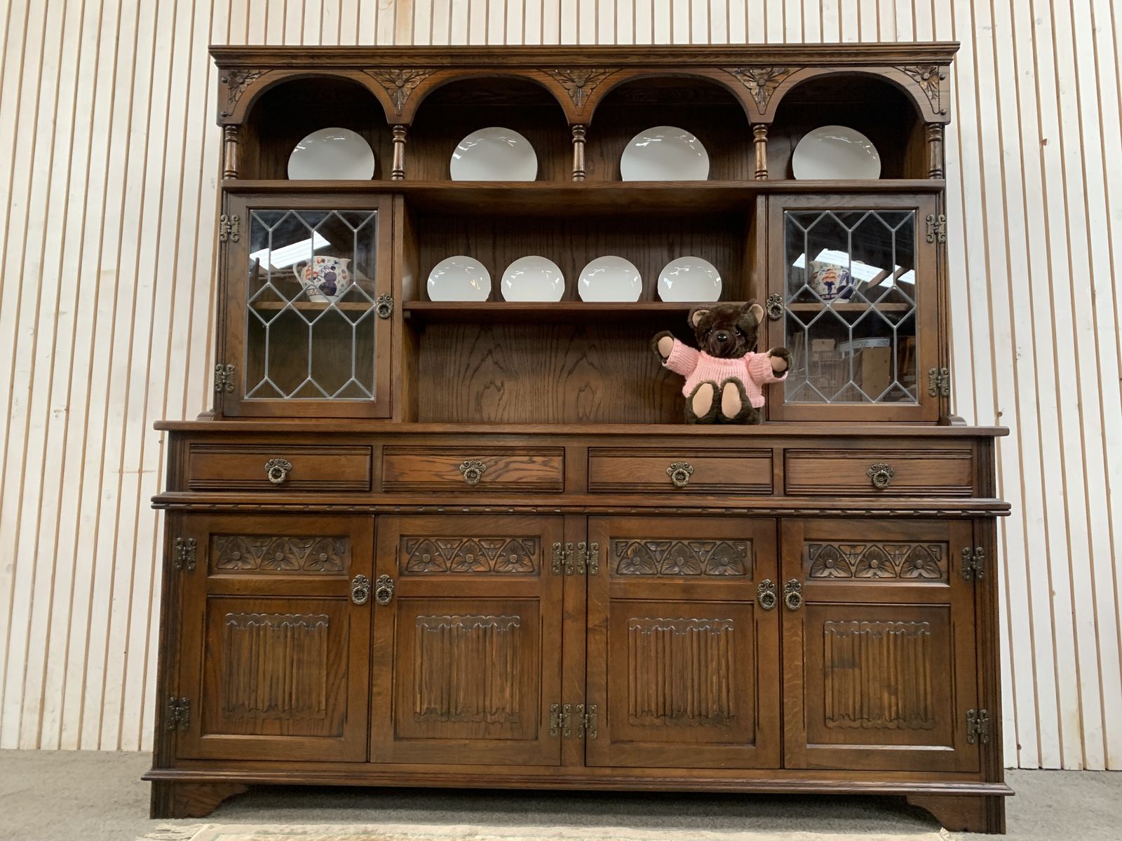 Old Charm Sovereign Dresser Sideboard With A Light Oak Finish. photo for sale