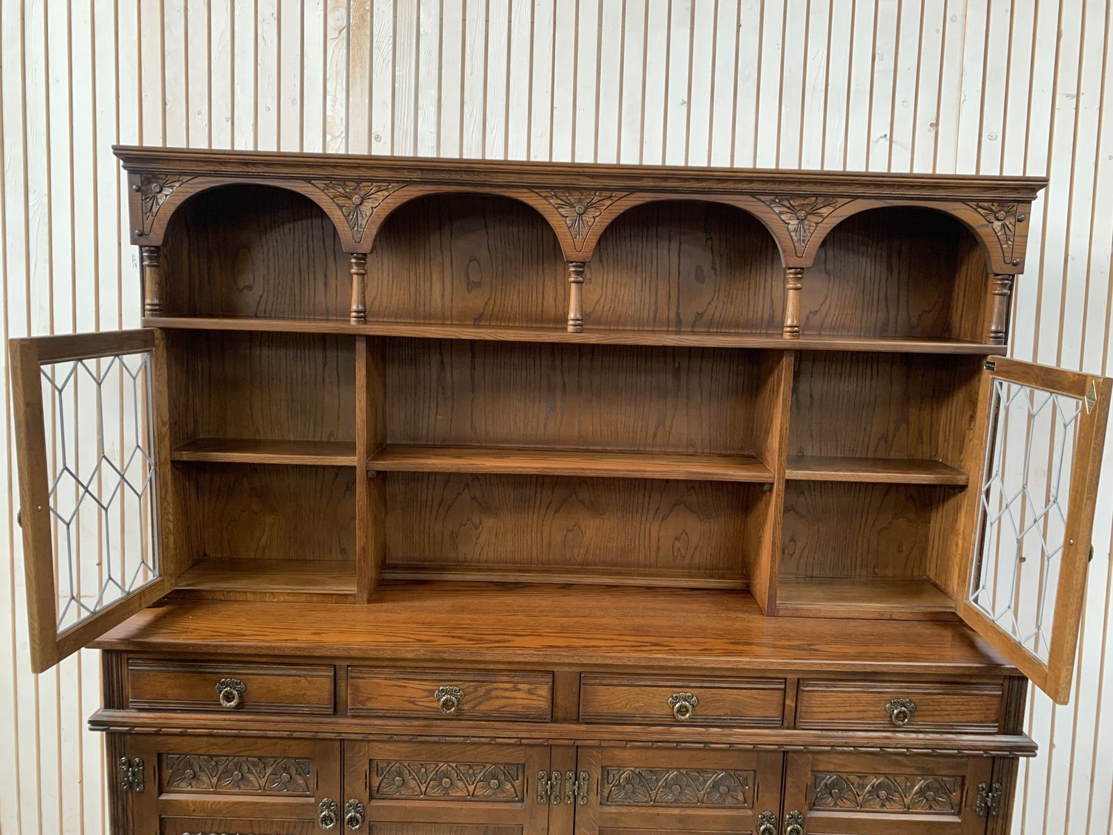 998.0 Old Charm Sovereign Dresser Sideboard With A Light Oak Finish. photo
