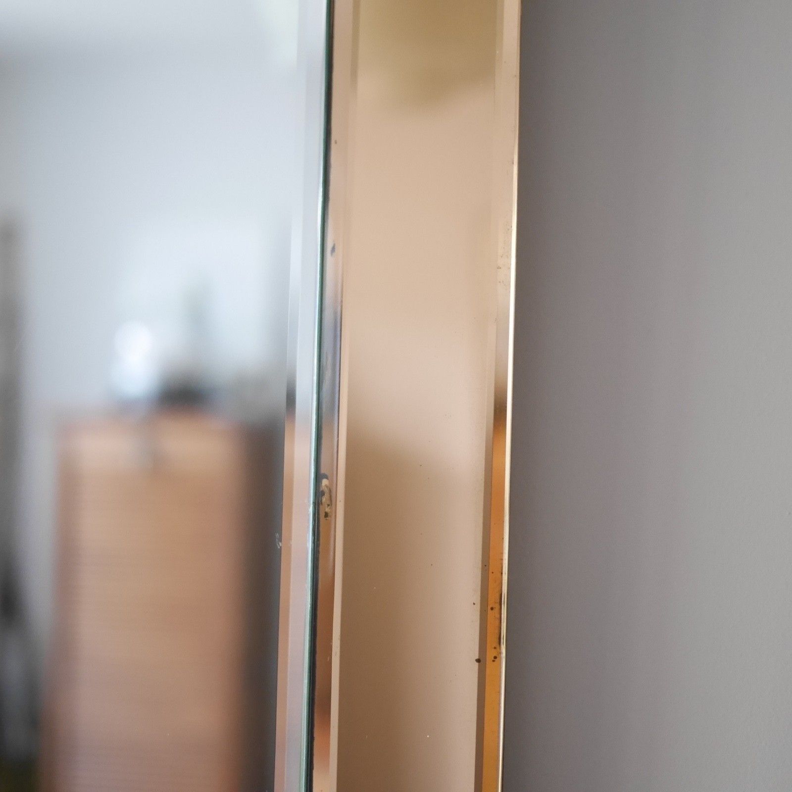 photo vintage Large Art Deco Vintage Peach Skyscraper Mirror Original 1930s #102999