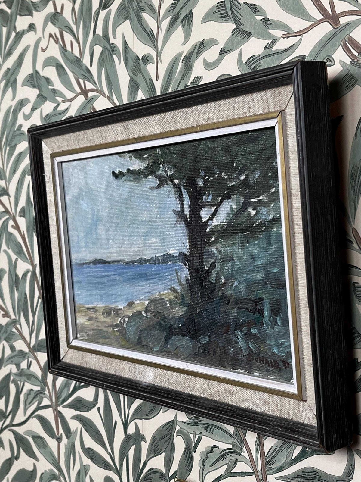 Swedish Costal  Landscape, 1971, Signed Donald, Oil Painting On Canvas photo Art