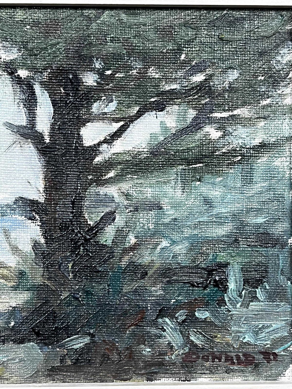 photo furniture Swedish Costal  Landscape, 1971, Signed Donald, Oil Painting On Canvas