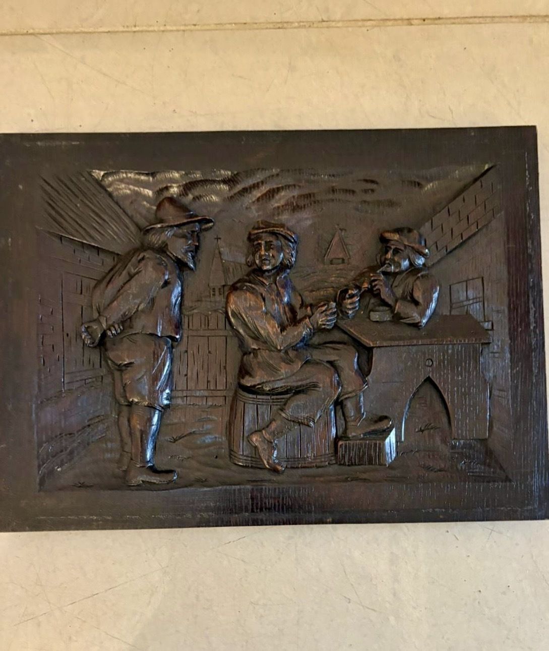 Set Of Nine Antique 19th Century Hand Carved Oak Panels photo for sale