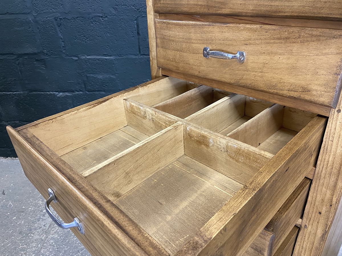 1895.0 Pair Of French Industrial Tall Bank Of Drawers, Mid Century. photo