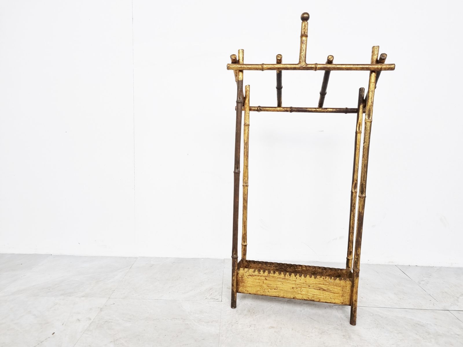 Chinoiserie Faux Bamboo Umbrella Stand, 1960s photo vinterior