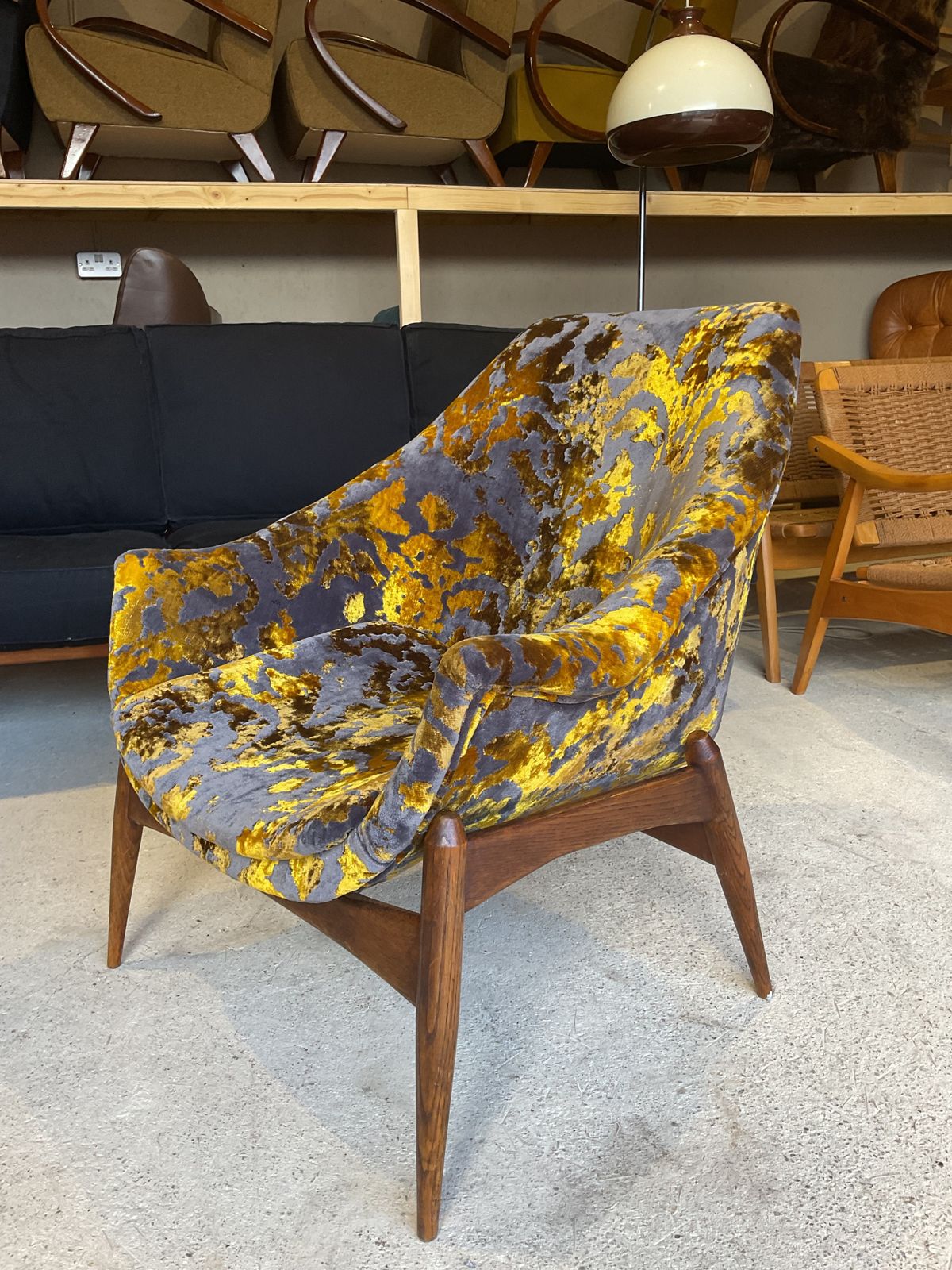 Hungarian Armchair By Julia Gaubek 1950 photo for sale
