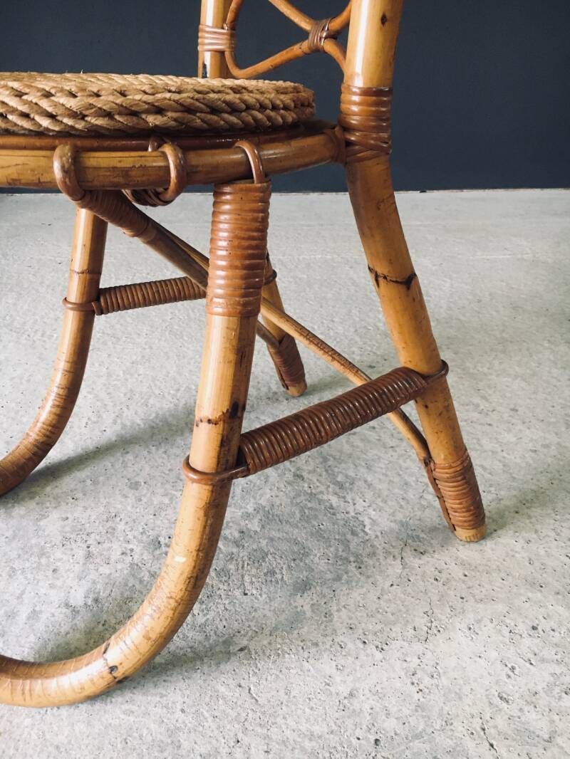 photo vinterior Midcentury Design High Back Bamboo Chair By Rohé Noordwolde, 1960's Netherlands