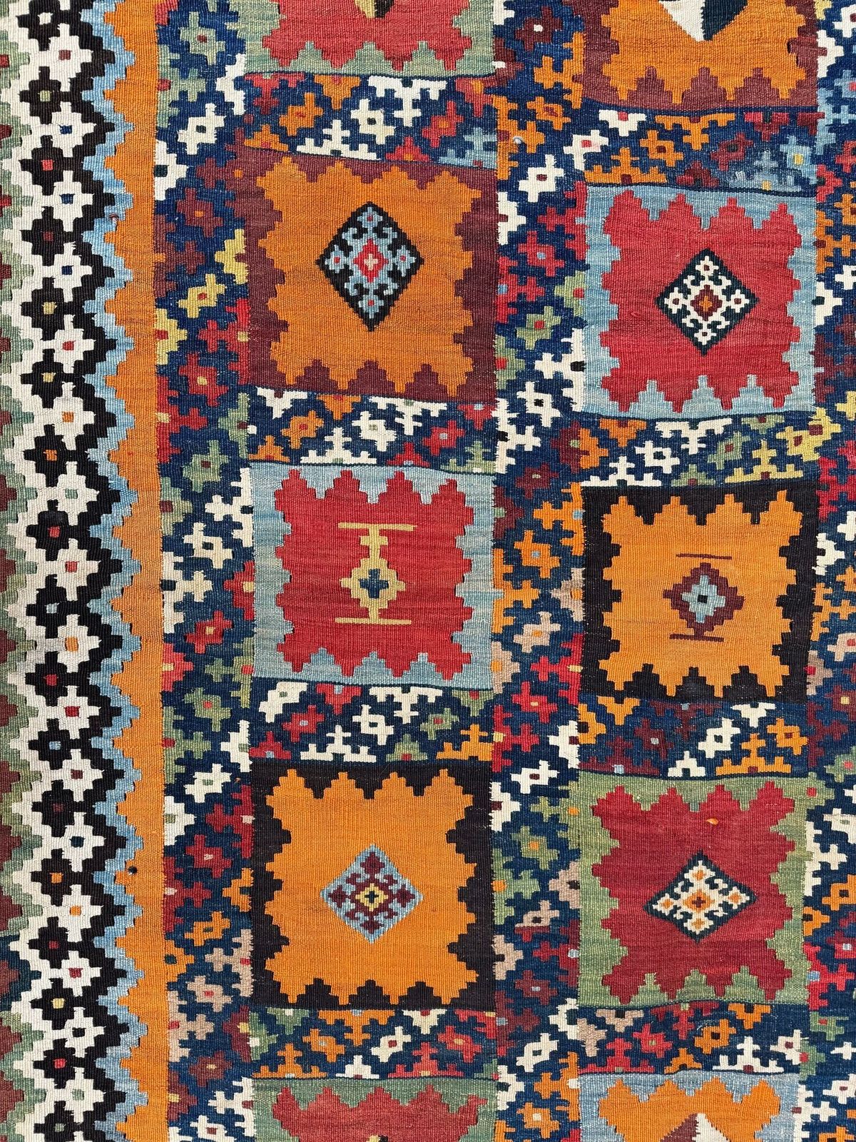Textiles Antique Qashqai Kilim 2.30m X 1.59m photo
