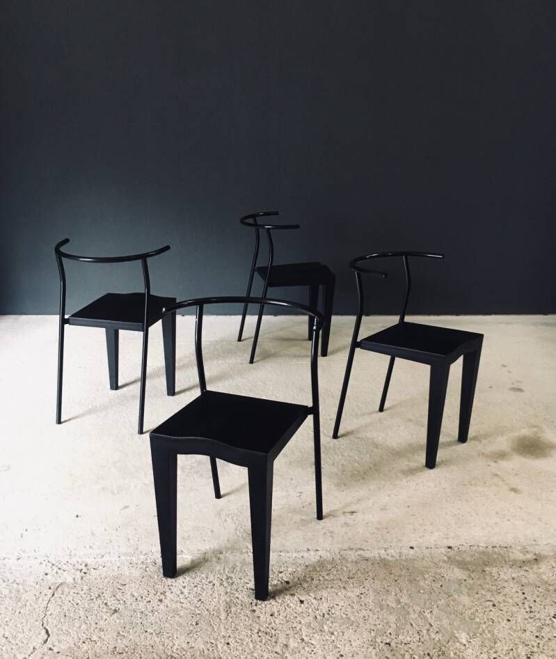Postmodern Design DR. Glob Dining Chair Set By Philippe Starck For Kartell, Italy 1980's photo vinterior