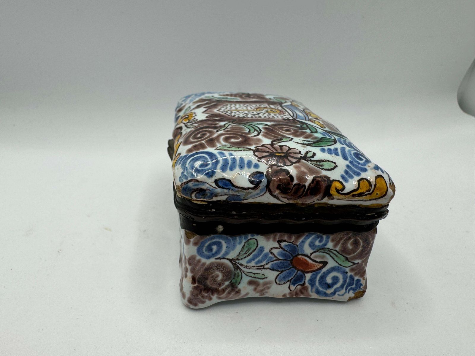 17th Century Dutch Delft Snuff / Patch Box photo buy